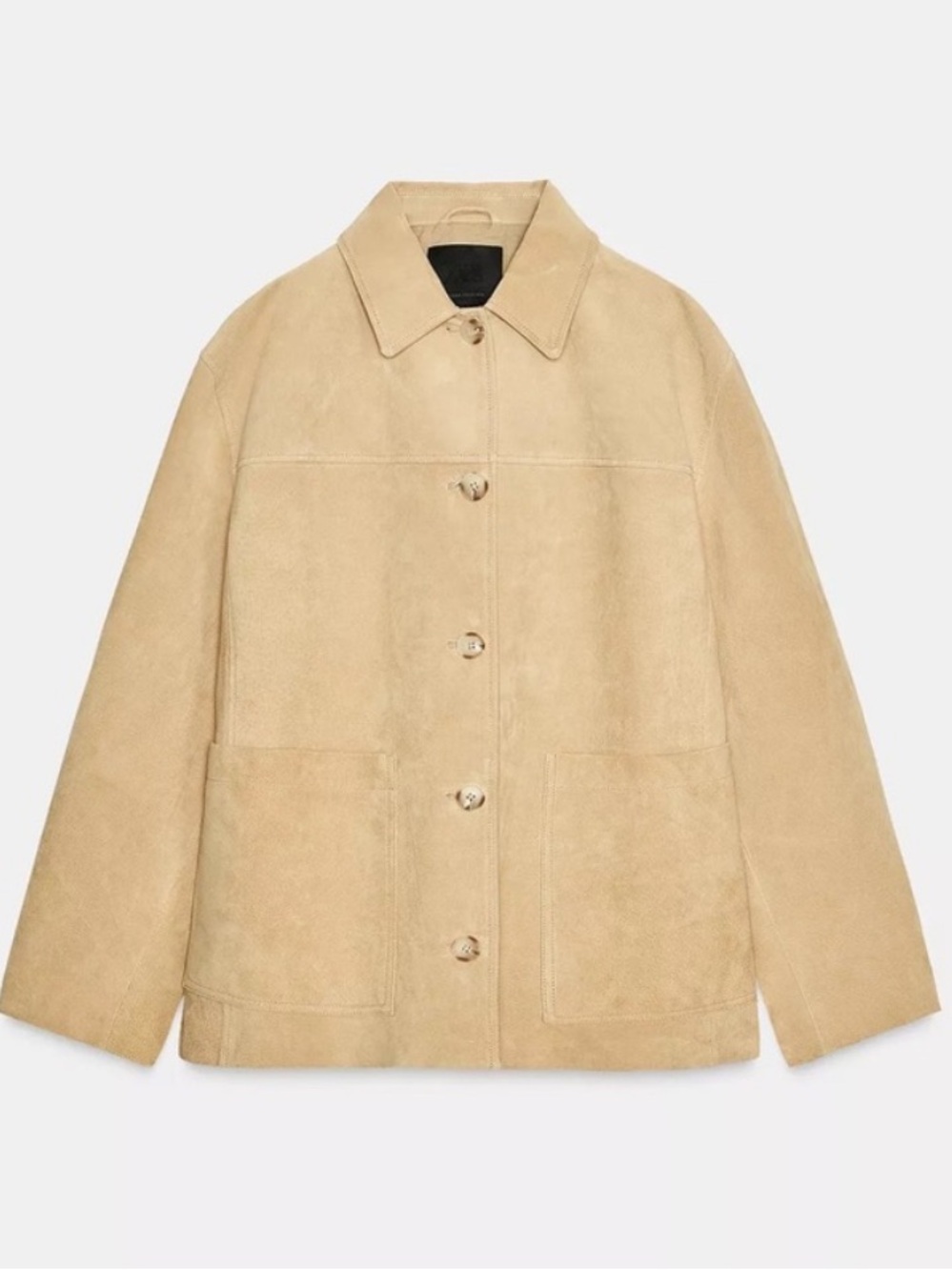 NWT Zara Beige Suede Leather Jacket - Women's Short Coat